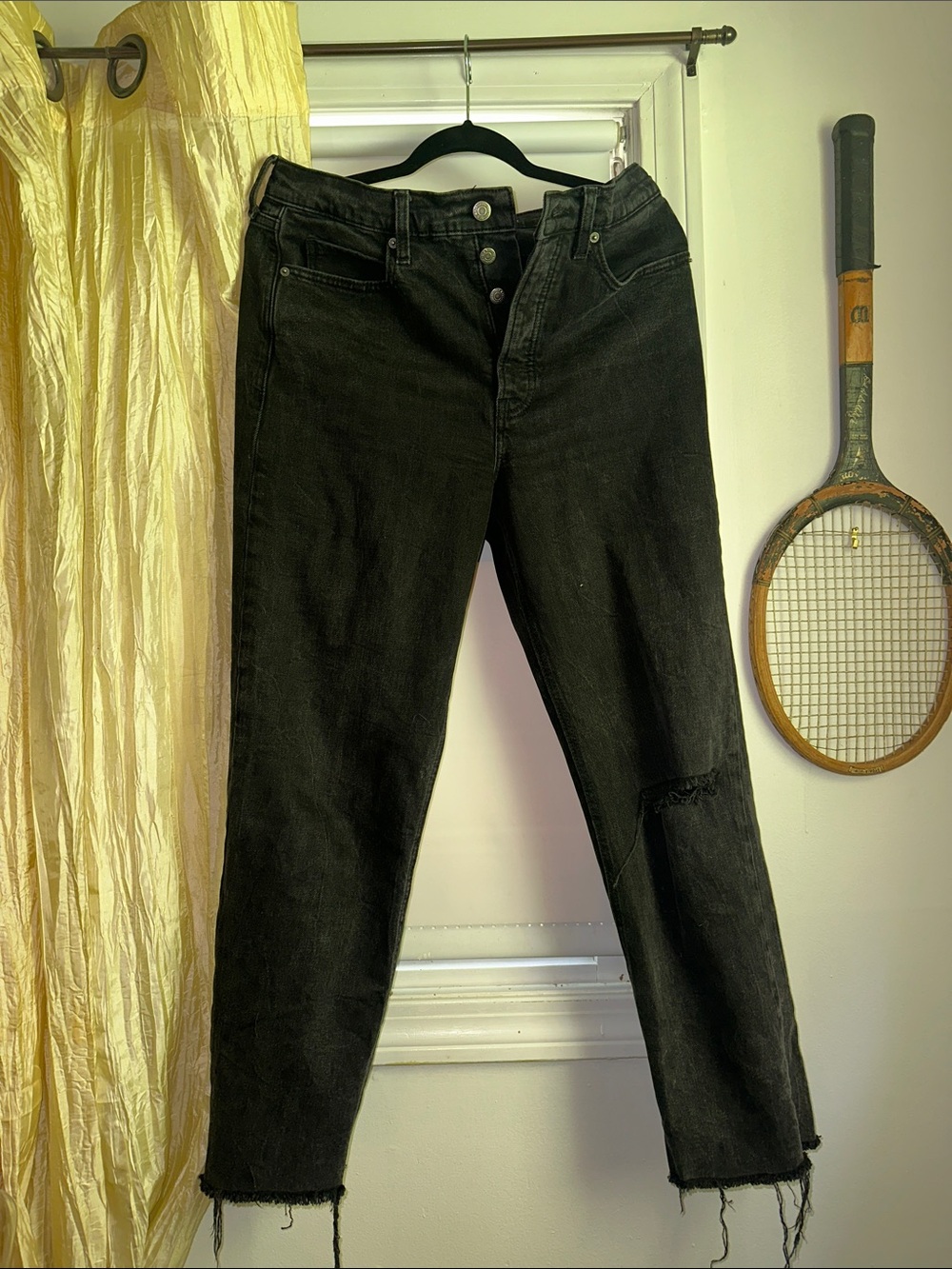 Old Navy Black High-Rise Ankle Straight Jeans
